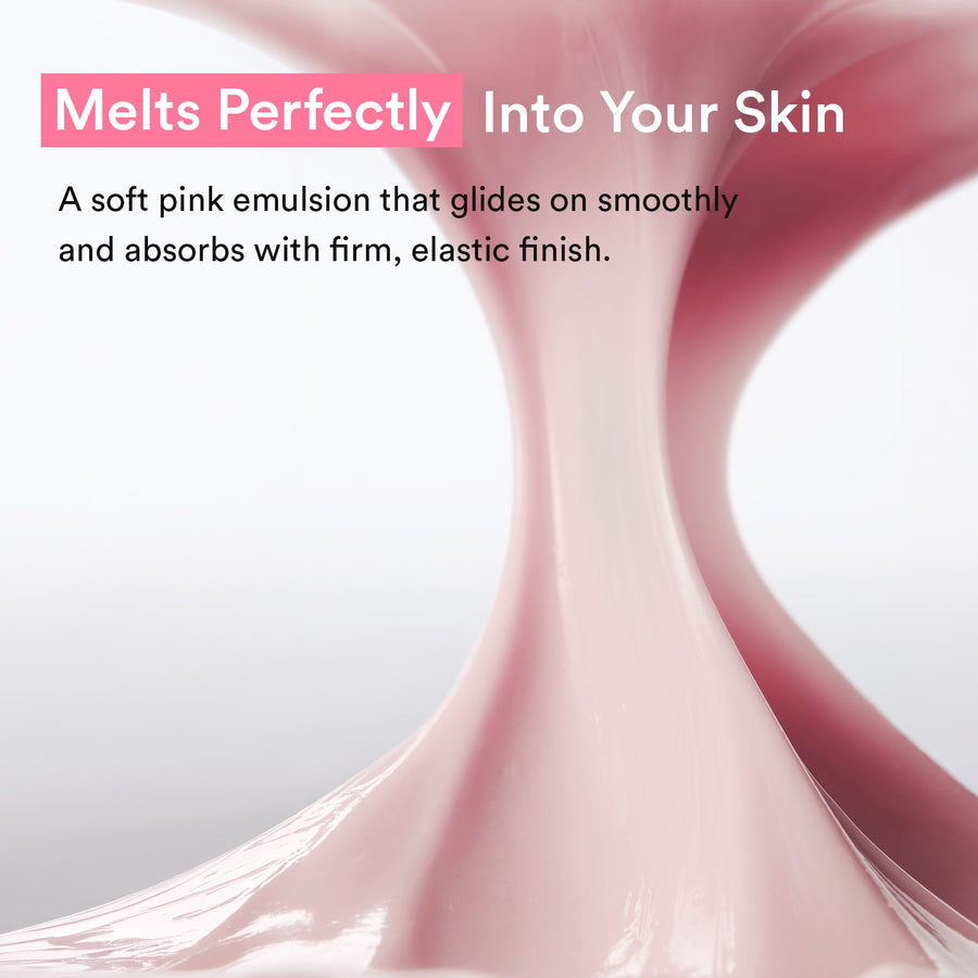 Pink cream pressed into the cheek hollow